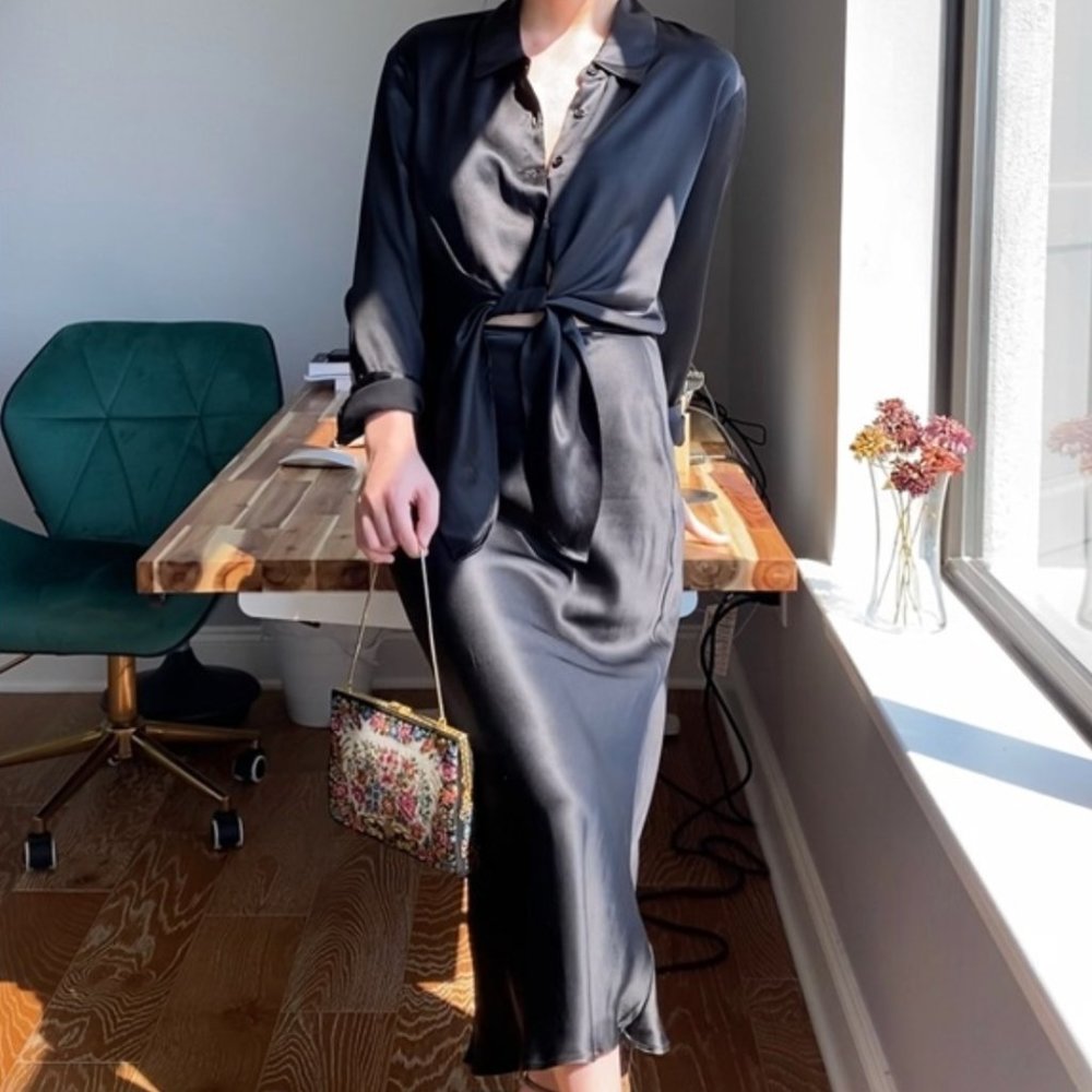 Reformation polli 2 piece silk set - size 6 - NWT